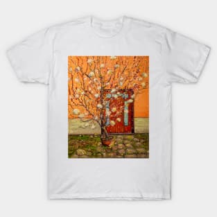 Blooming tree in front of the door. Castello de Empuries T-Shirt